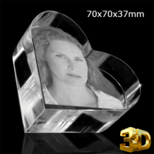 fotoglas Hart 70x70mm met 3D gravure vanaf € 99,-
