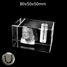FotoGlas urn 80x50x50mm + hoefijzer dop