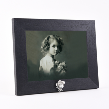 Fotolijst met zwart kader + Roos mini urn