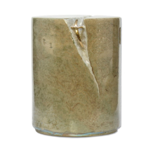 Zuil urn in bruin keramiek met goudkleurig kruis in barst (5500ml)