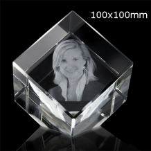 fotoglas kubus 100x100mm op voetje
