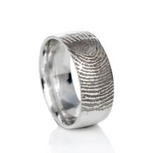 Ring in zilver in 4 breedte-maten + vingerafdruk