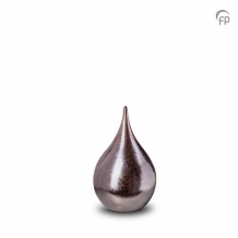 Druppel mini urn / keepsake van keramiek: Matallic (100ml)