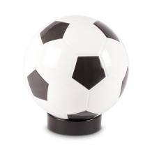 Voetbal urn in zwart met wit keramiek op sokkel (3500ml)
